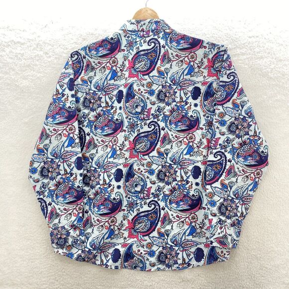 Premiere Multicolor Paisley Shirt Button Up Long Sleeve Polyester Mens 5XL NWT - Picture 11 of 16